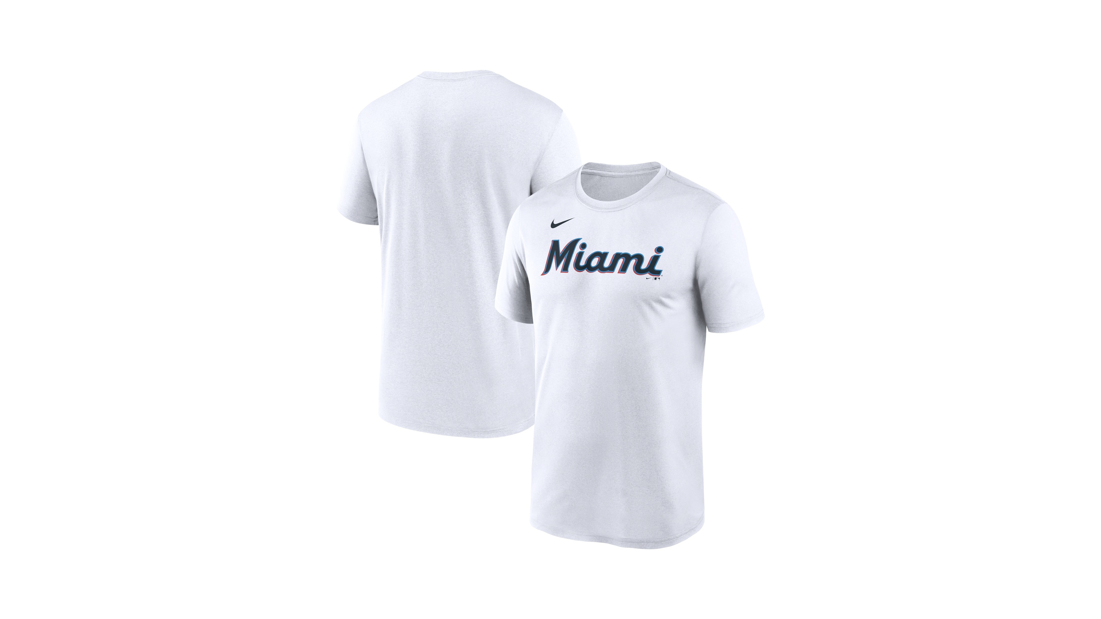Nike Men's White Miami Marlins New Legend Wordmark Dri-fit T-Shirt