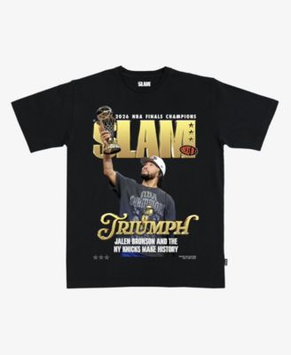 Men's and Women's Jalen Brunson Black New York Knicks 2026 NBA Finals Champions Cover T-Shirt