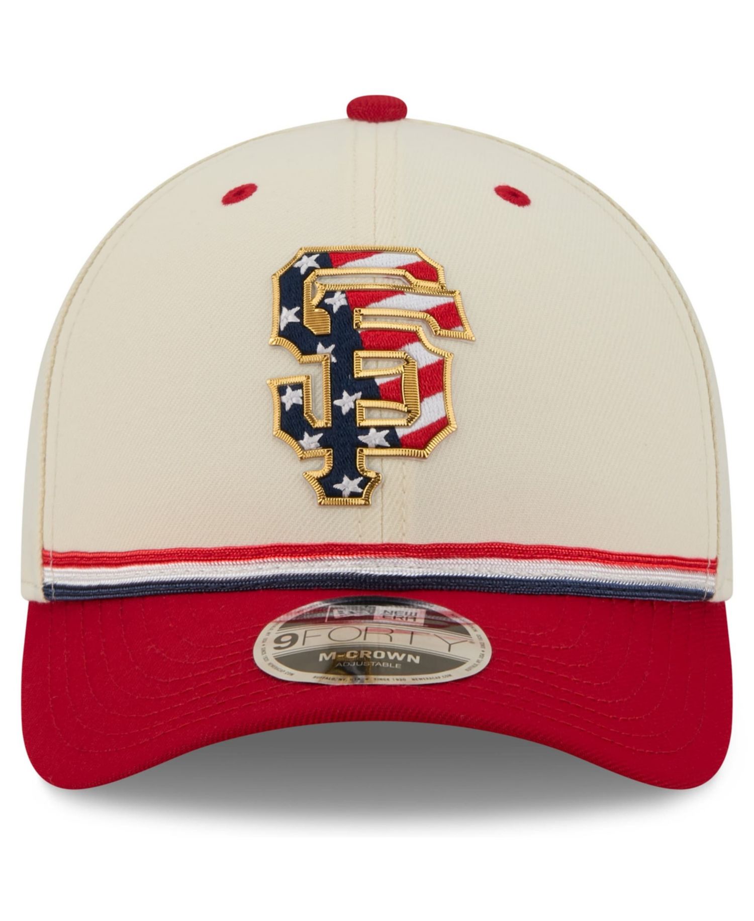 Big Boys and Girls Cream/Red San Francisco Giants USA 250 9FORTY M-Crown Adjustable Hat