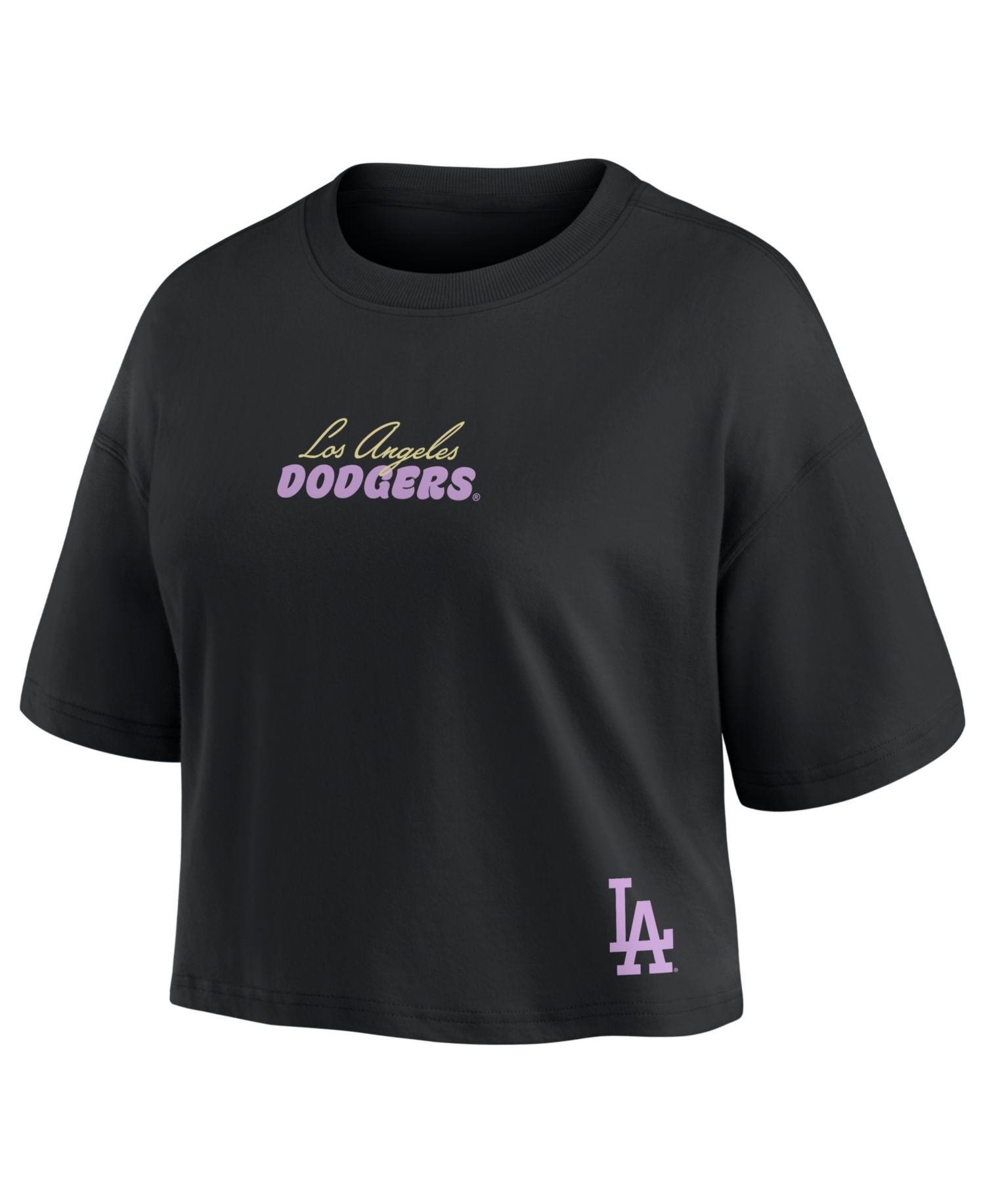 Women's Enrique Hernandez Black Los Angeles Dodgers Name & Number Cropped Top