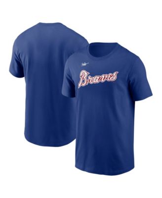 Men's Royal Atlanta Braves Cooperstown Collection Wordmark T-Shirt
