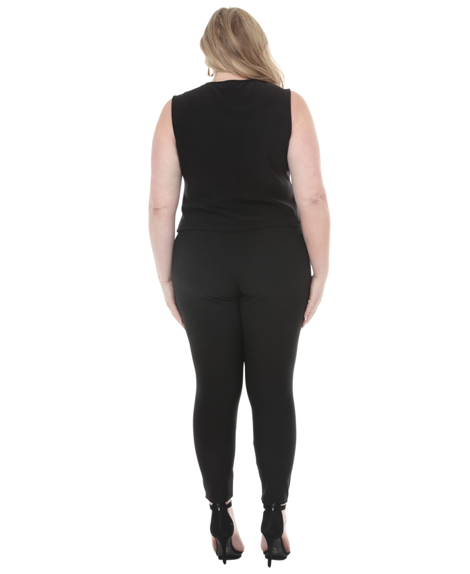 Plus Size Tailored Vest Ankle Pants Matching Set