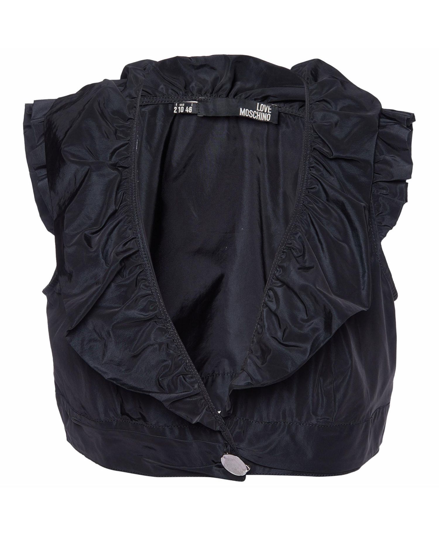 Women's Synthetic Ruffled Sleeveless Cropped Shrug