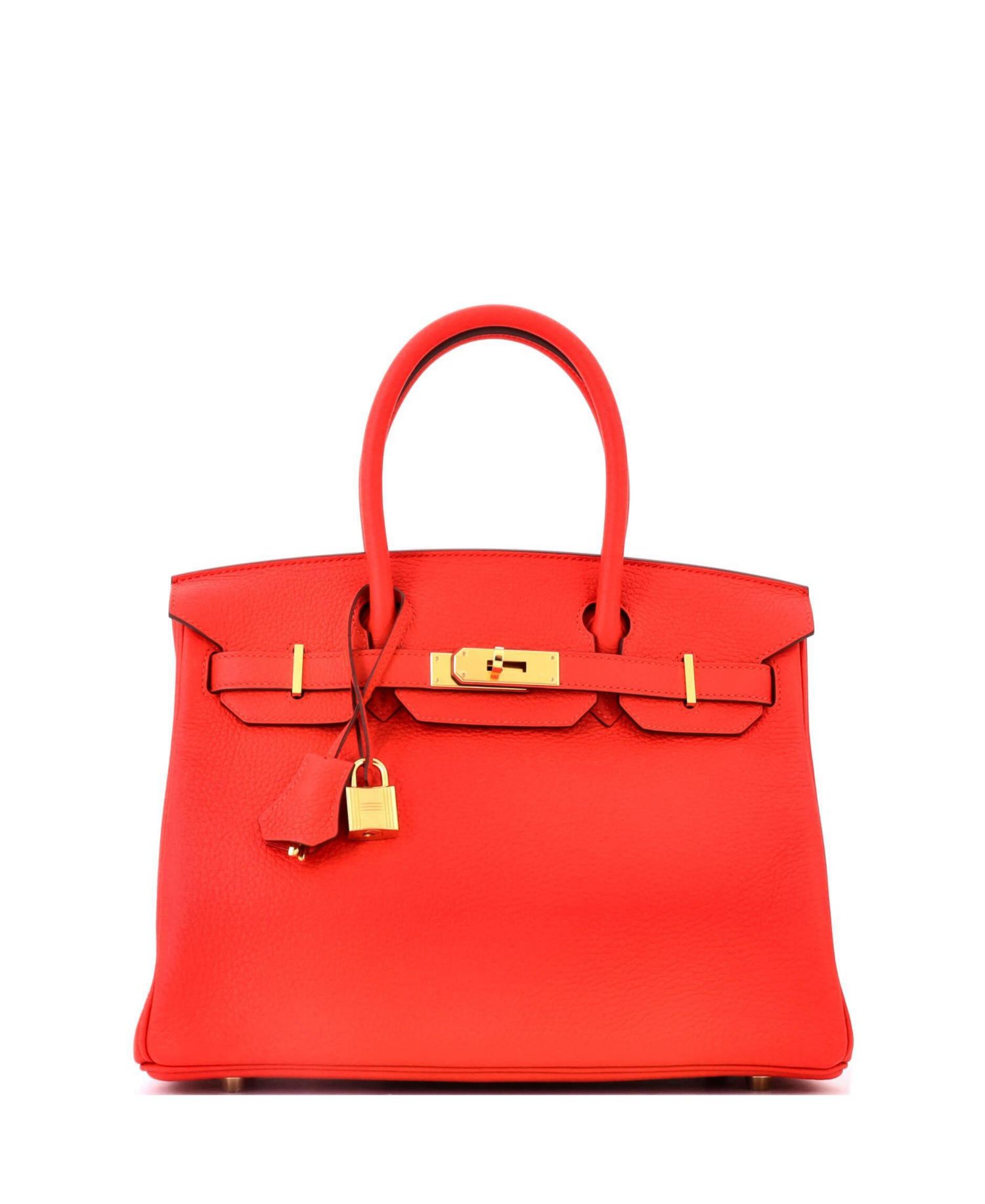Birkin 30 Handbag Red Clemence with Gold Hardware