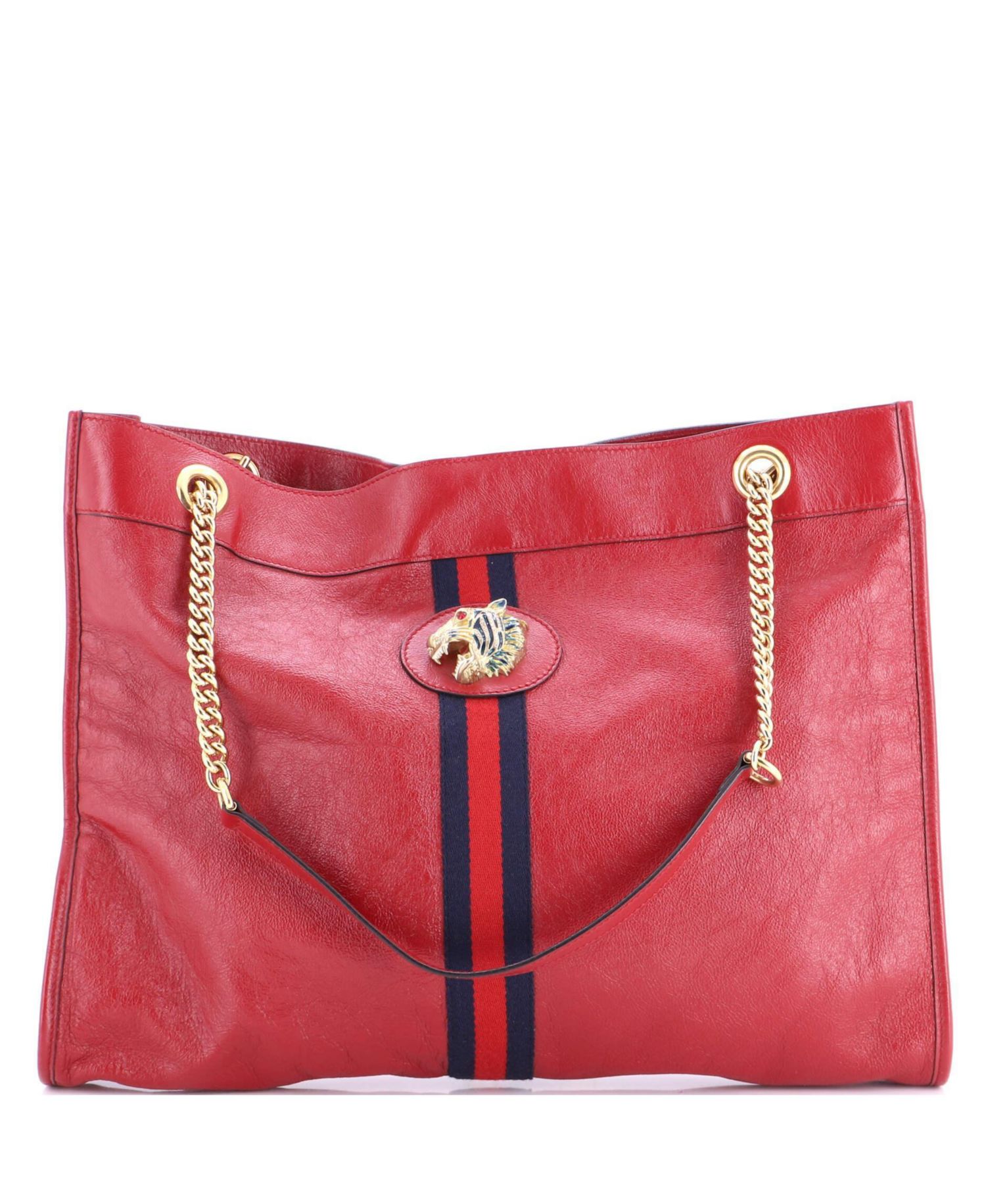 Large Rajah Chain Tote Leather