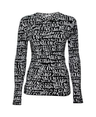Women's Wavy Logo Knitted Crew Neck Top