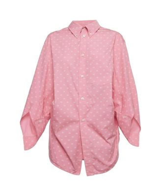 Women's Monogram Print Oversized Cotton Shirt