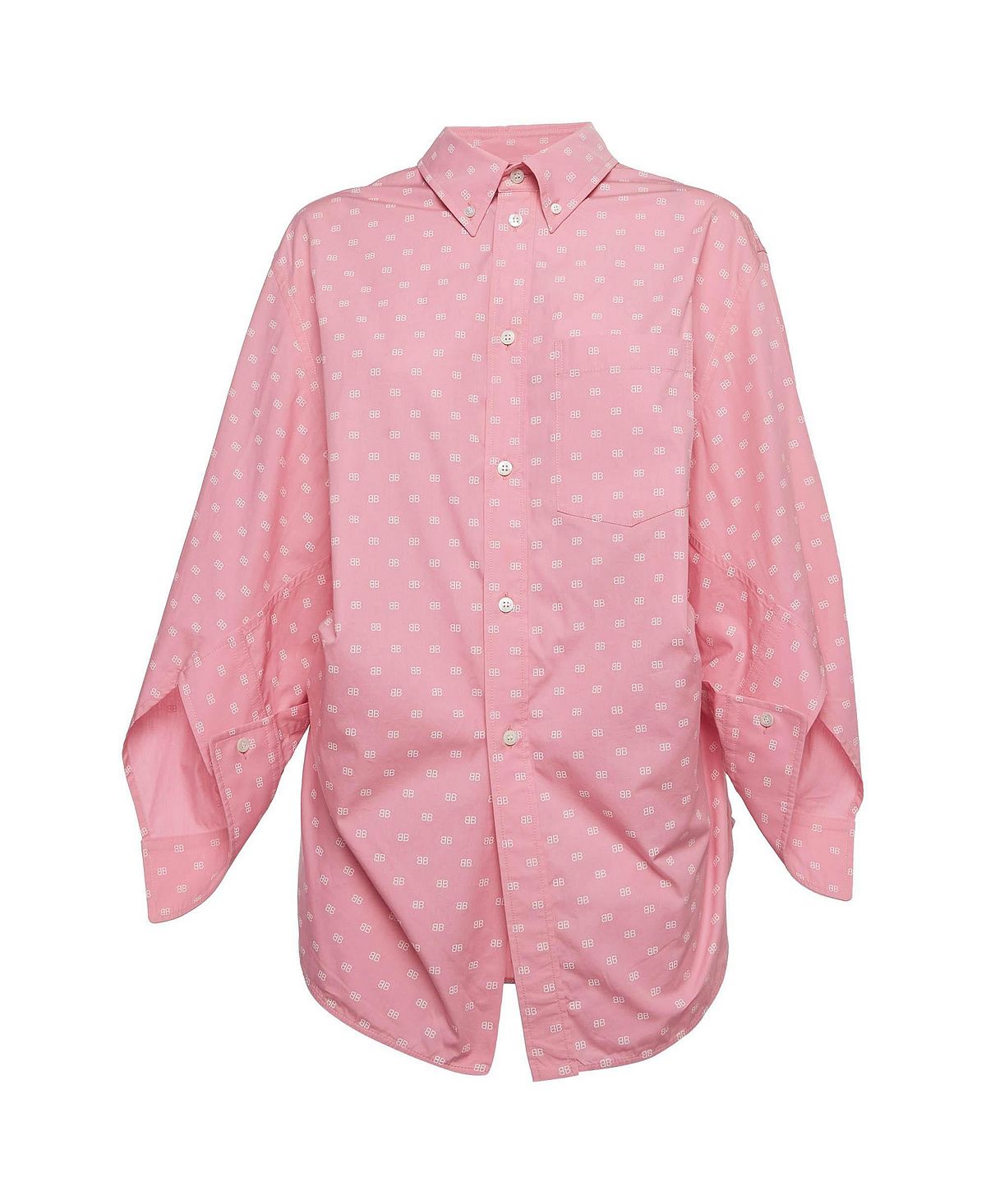 Pre-Owned Balenciaga Women's Monogram Print Oversized Cotton Shirt view 1 — MAYCSS fashion products