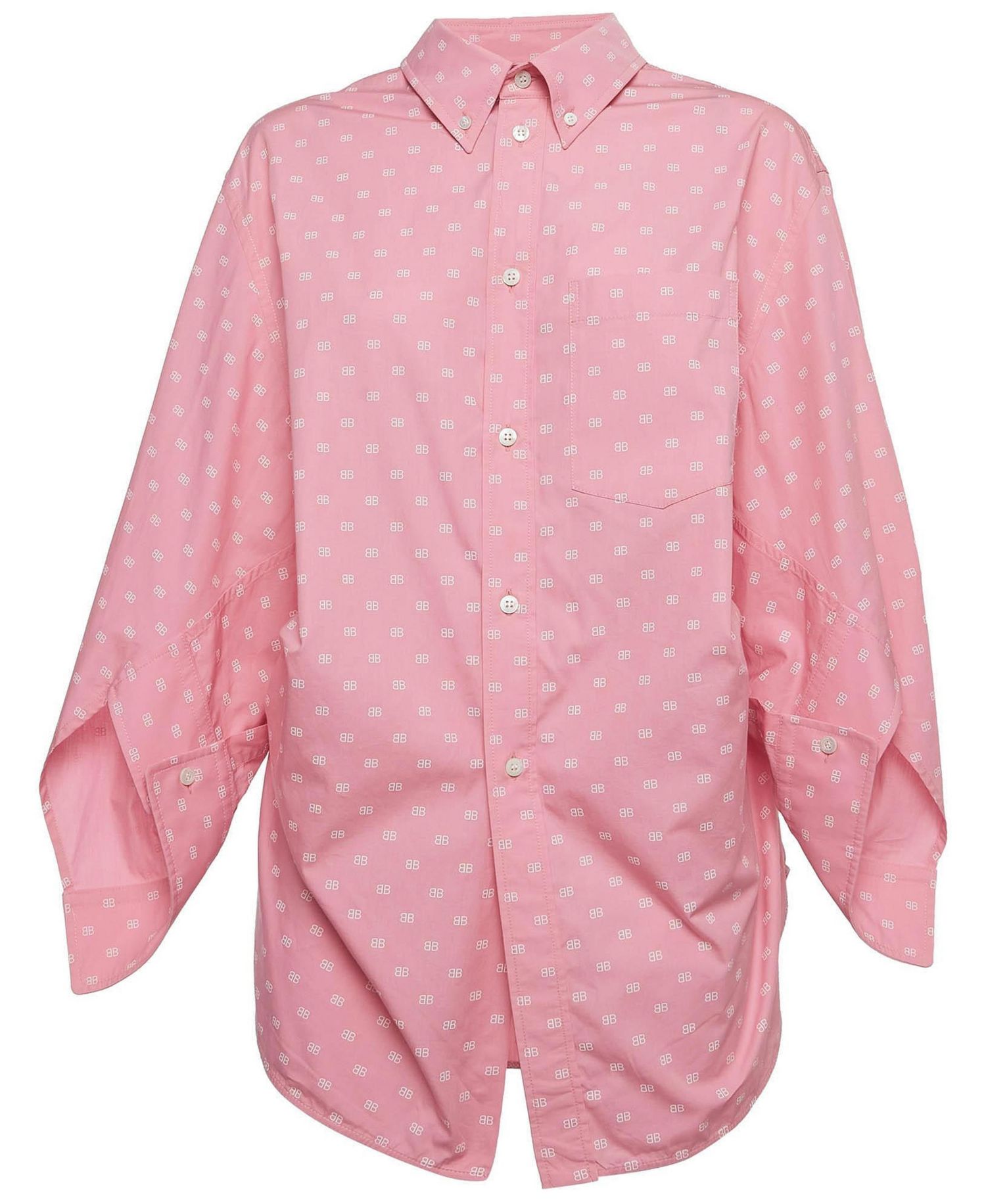 Women's Monogram Print Oversized Cotton Shirt