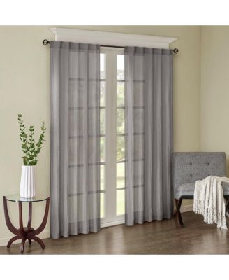 Solid Crushed Curtain Panel Pair 2 Pcs Window Panels