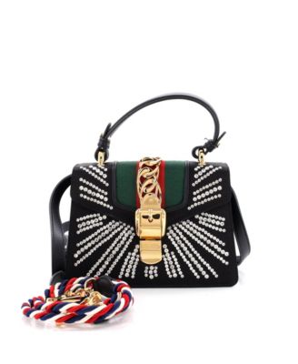 Mini Sylvie Top Handle Bag Crystal Embellished Satin