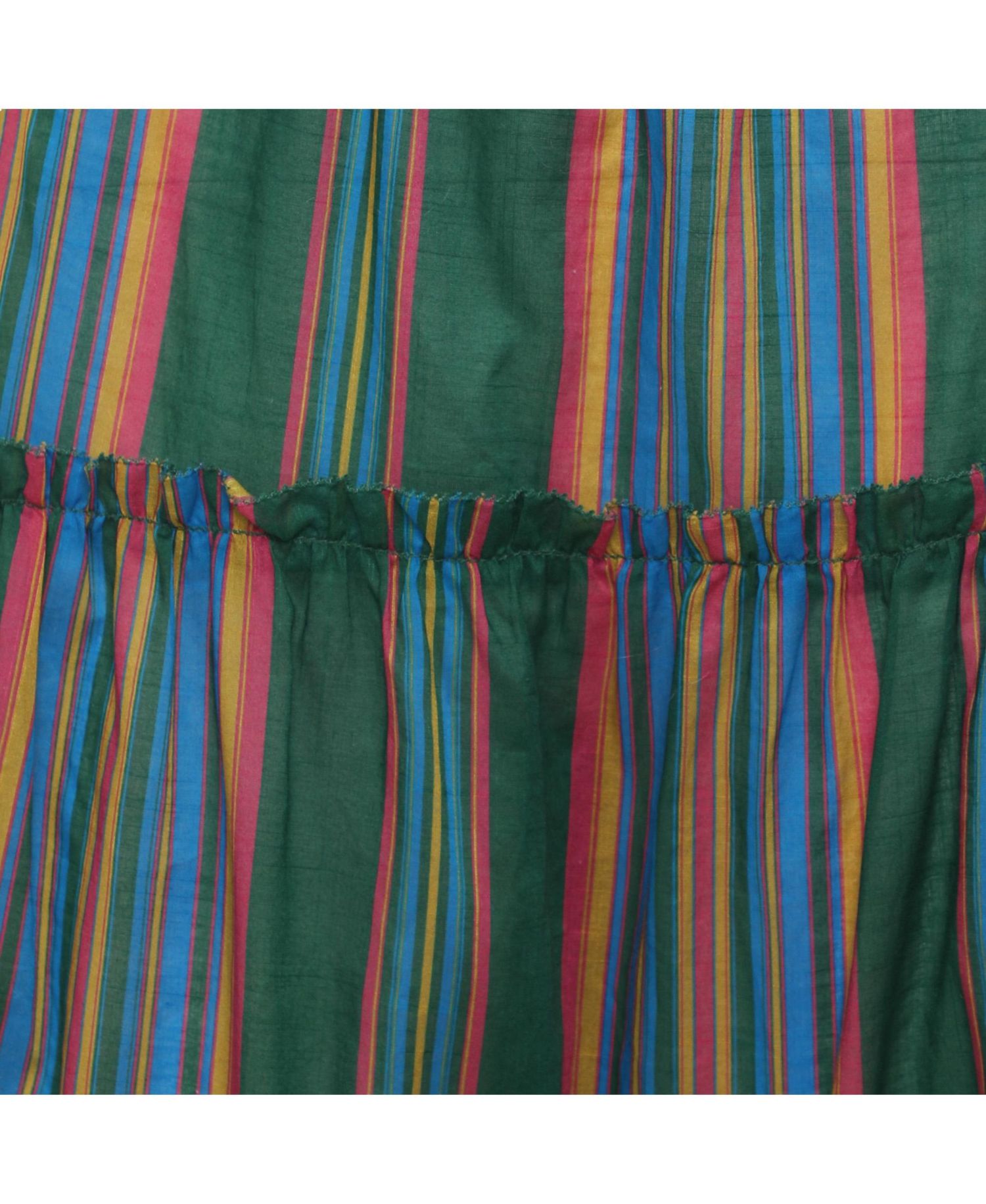 Women's Stripe Cotton Ruffled Maxi Skirt