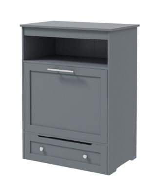 Tall Pet Feeder Station Storage Cabinet with Raised Dog Bowls