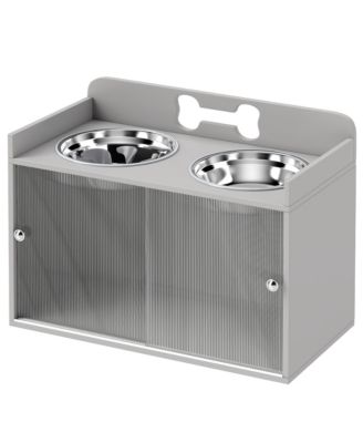 Elevated Dog Bowls Raised Stand with Hidden Storage and Slow Feeder