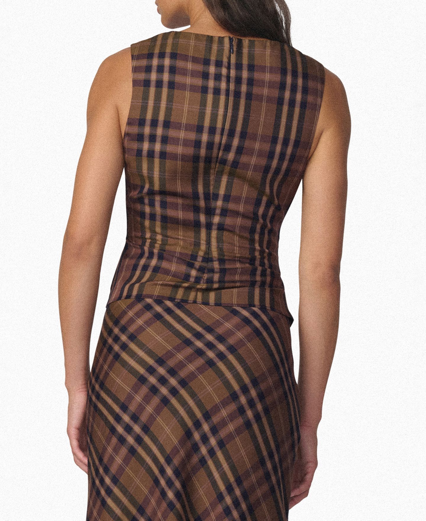 Женский топ Joe's Jeans The Meg Plaid Sleeveless Top, цвет: Верблюжий клетчатый — фото 6