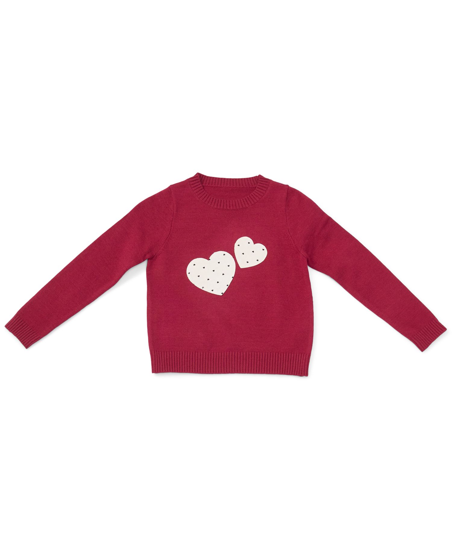 Girls' 4-16 Bow and Heart Crewneck Sweater
