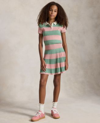 Girls' 7-16 Short-Sleeve Sweater and Skirt, 2-Piece Set