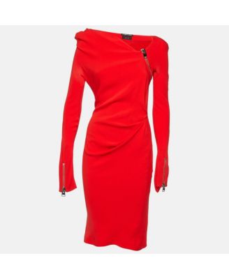 Women's Silk Draped Zip Detail Short Dress