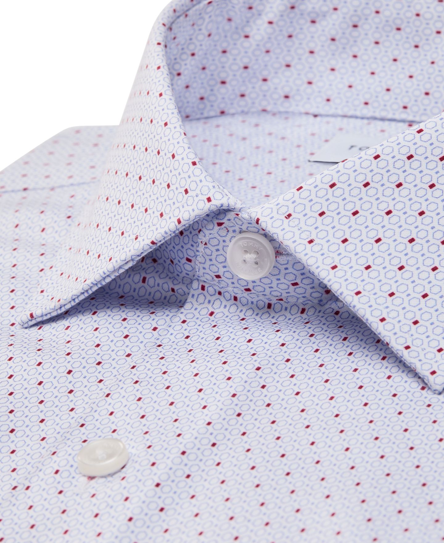 Мужская рубашка Tommy Hilfiger Spread Collar Dress Shirt, цвет: Синий — фото 4