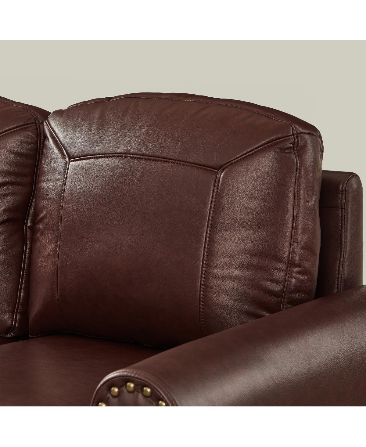 Streamdale Furniture 2-Piece Faux Leather Sofa Set with Rolled Arms