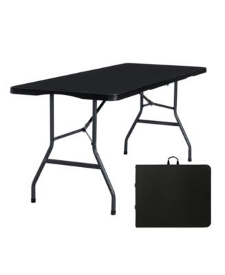 Folding Table Portable Heavy Duty Plastic Fold In Half Utility Dining Indoor Outdoor Carrying Handle Camping Picnic Party