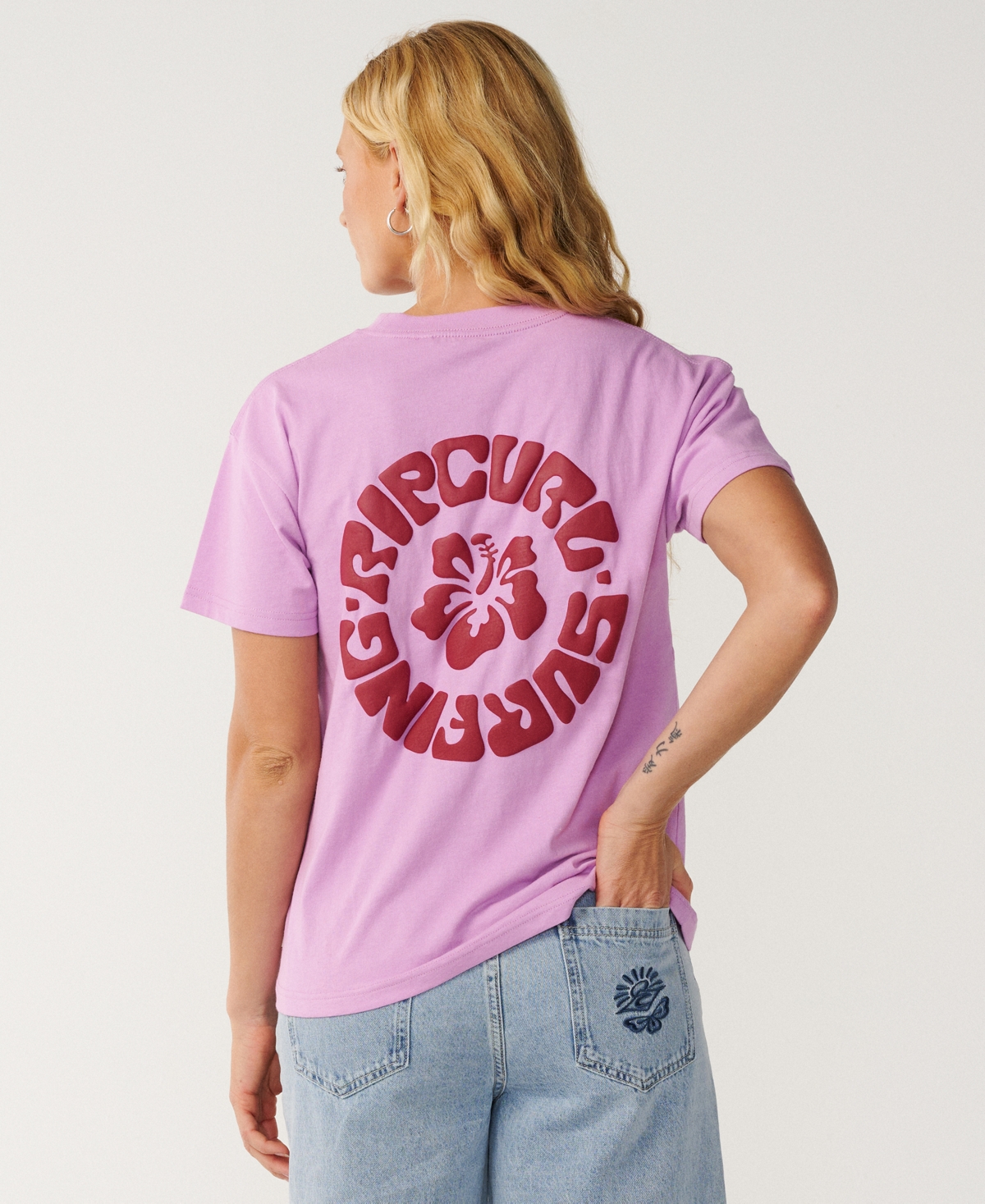 Rip Curl Women's Surf Puff Party Pack Graphic Relaxed Crewneck T-Shirt