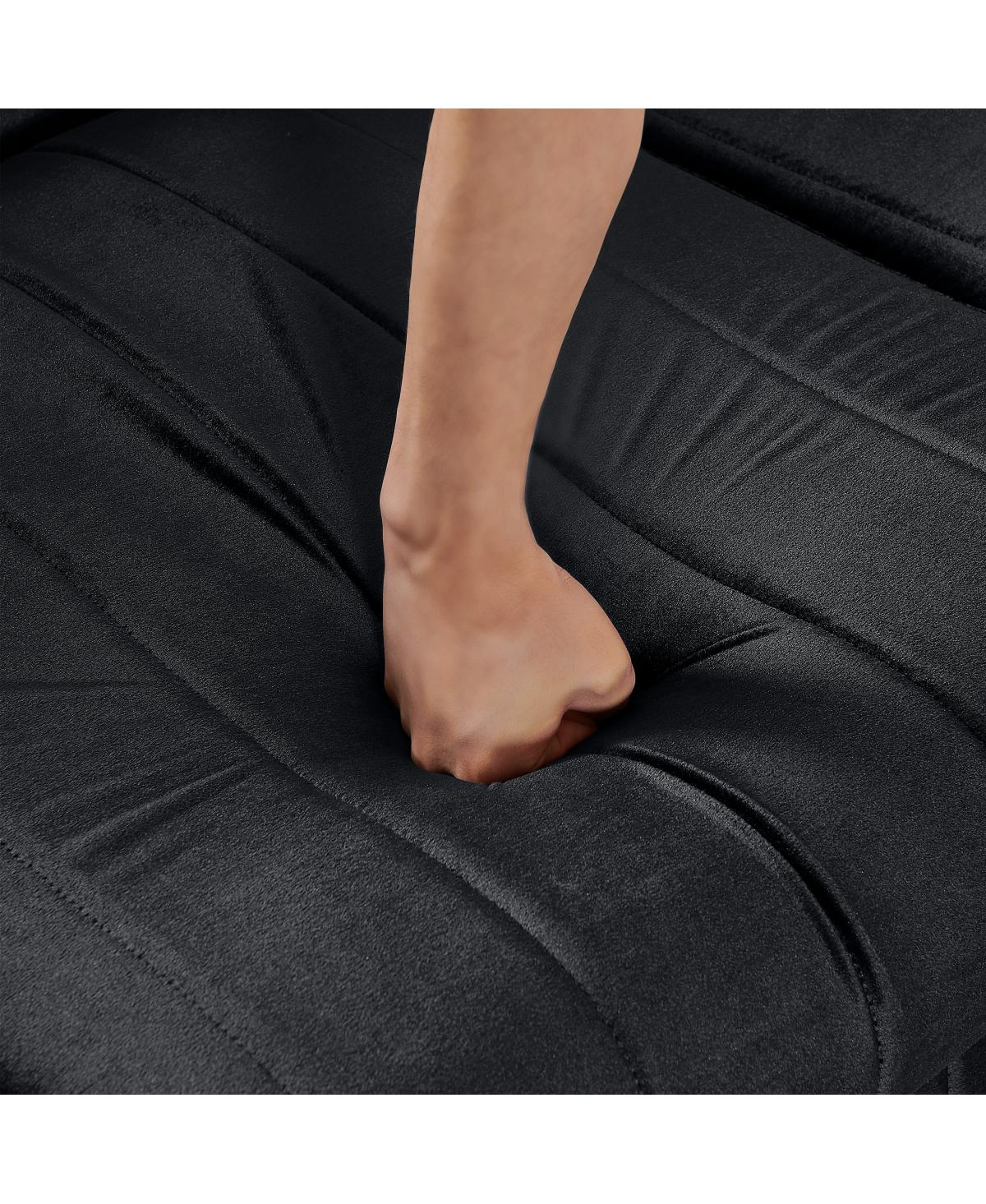 Streamdale Furniture Modern Velvet Loveseat Sofa with Gold Trim and 2 Pillows