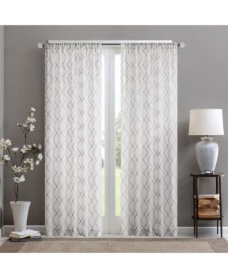 Diamond Sheer Window Curtain Panel Only 1 Piece Panel