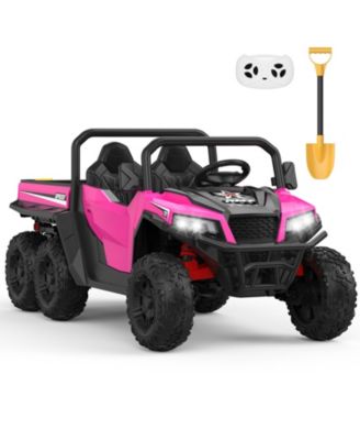 24V 6 Wheel Ride-On Dump Truck with Electric Dump Bed, 2-Seater, Ages 3-8