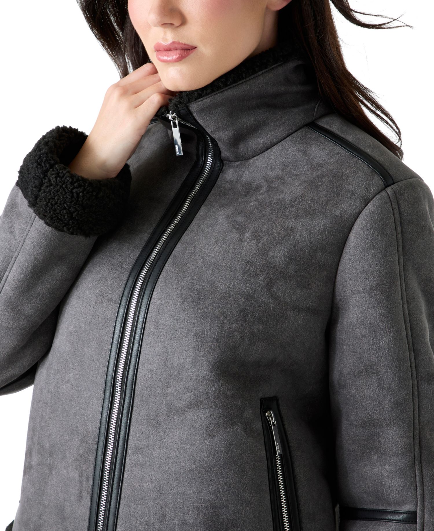 Women's Faux Shearling Zip Up Jacket