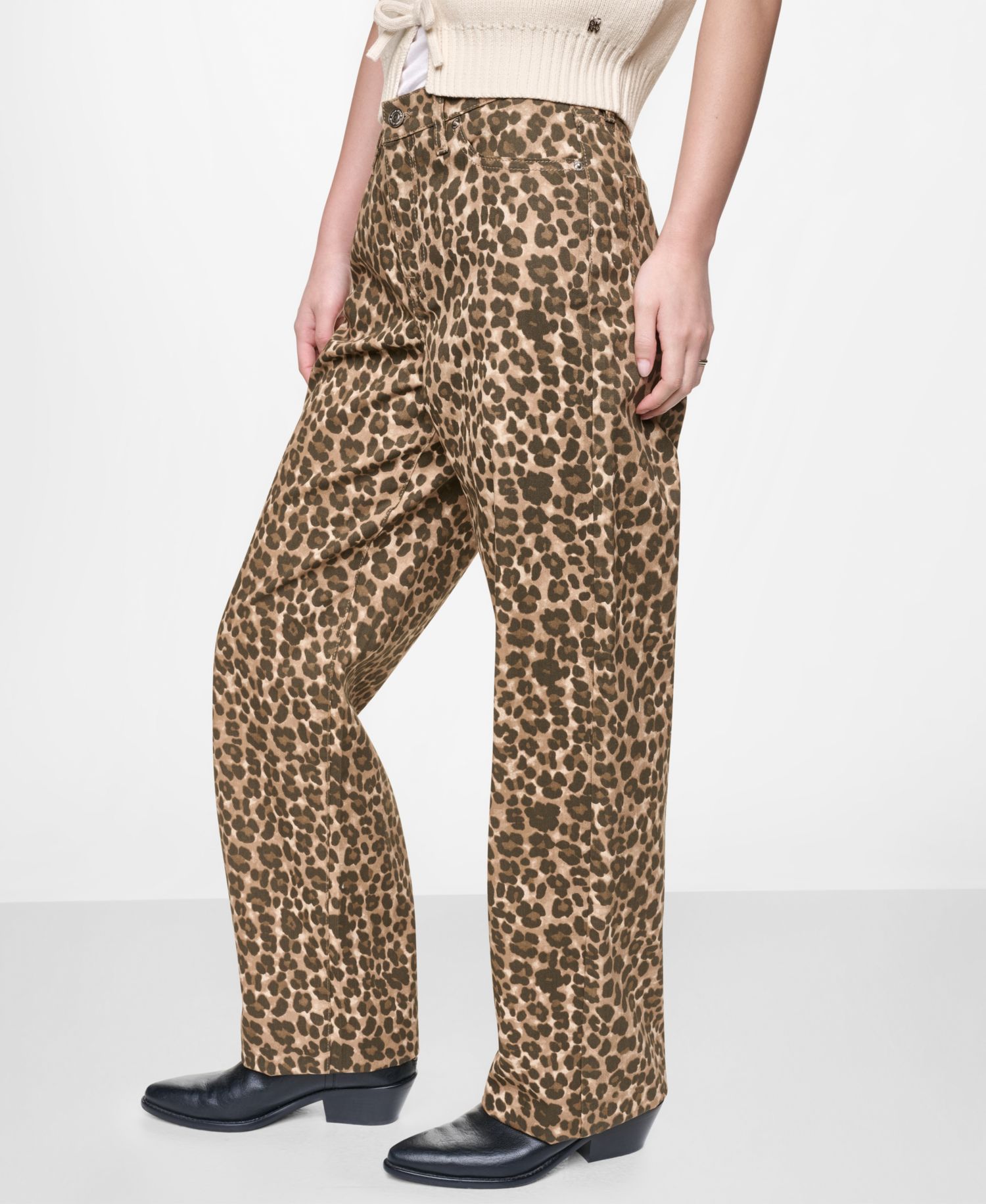 Women's Animal Print Mid-Rise Jeans