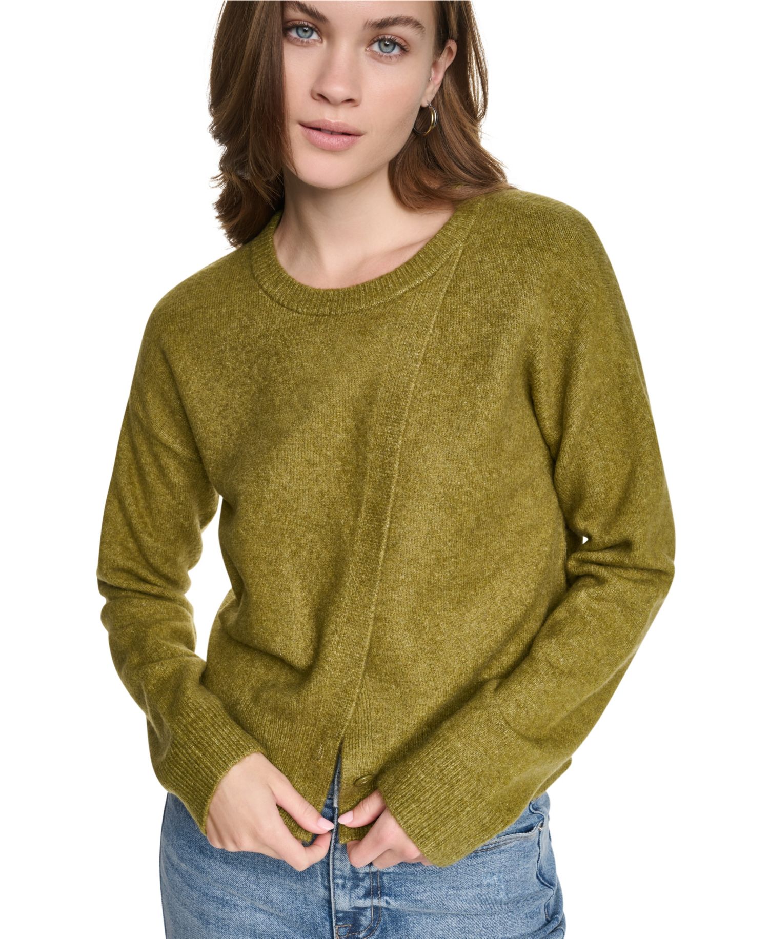 Women's Asymmetric Detailed Crewneck Sweater