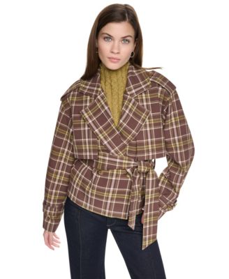 Women's Double Breasted Short Trench Jacket