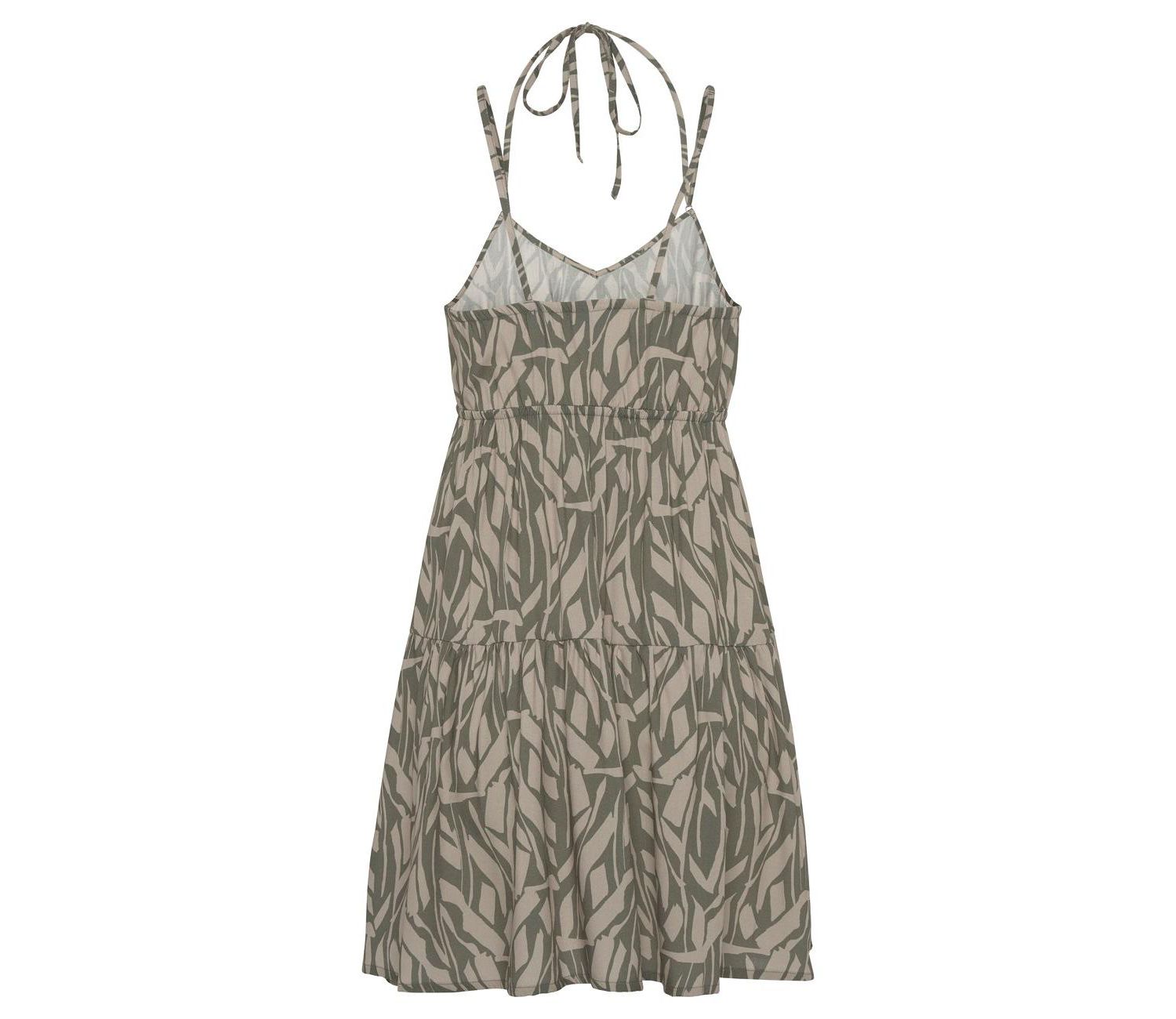 Women's Viscose Printed Fit-and-Flare V-Neck Empire-Waist Short Dress