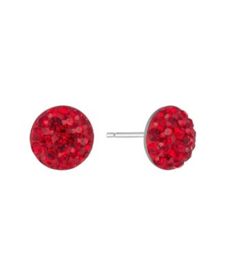 9mm Crystal Half Ball Stud Earrings