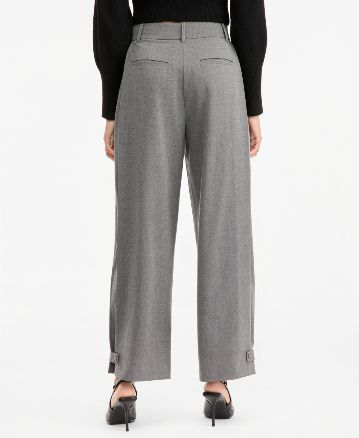 Bar Iii Women's Pleated Suiting High-Rise Wide-Leg Pants, Macy's Exclusive