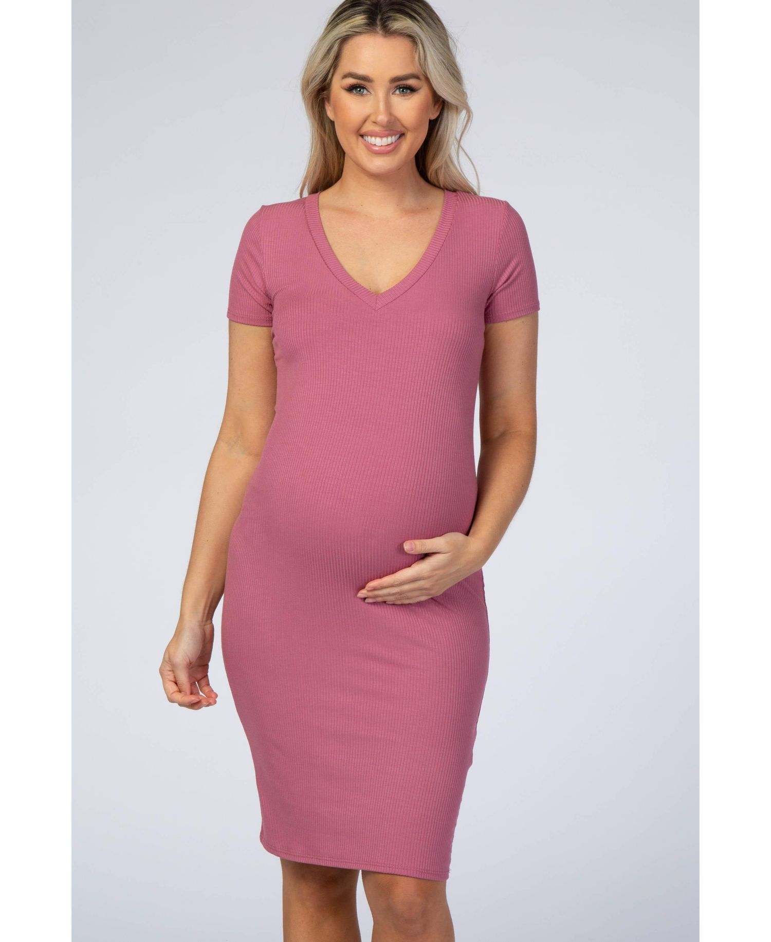 Women's Mauve Ribbed Dress