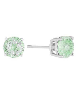 Sterling Silver Cubic Zirconia Solitaire Stud Earrings