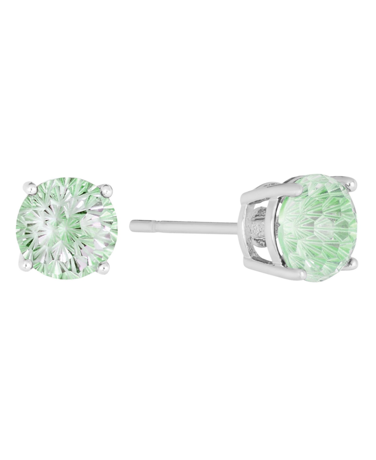 Sterling Silver Starlight Cubic Zirconia Solitaire Stud Earrings
