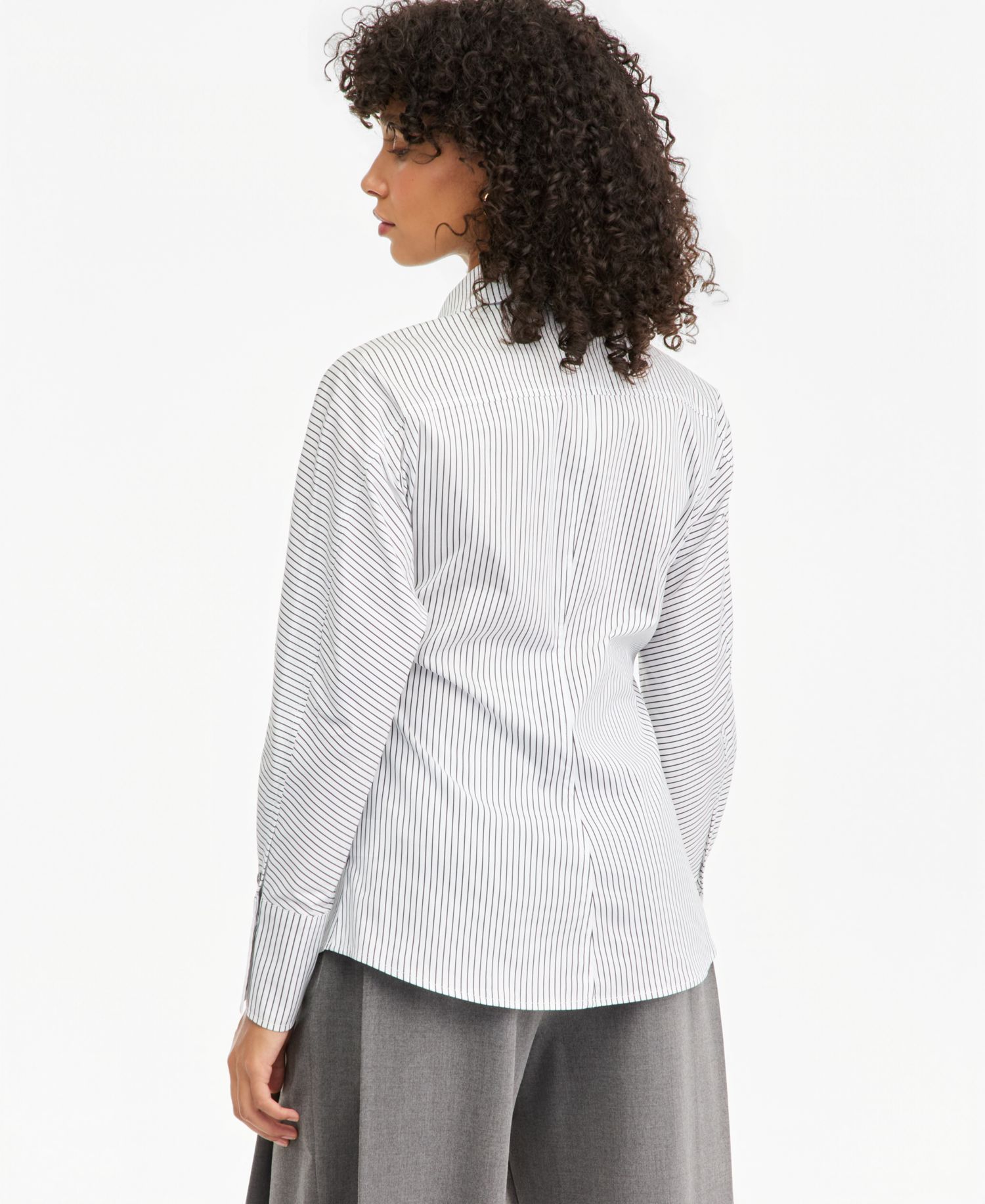 Women's Poplin Point-Collar Tie Shirt