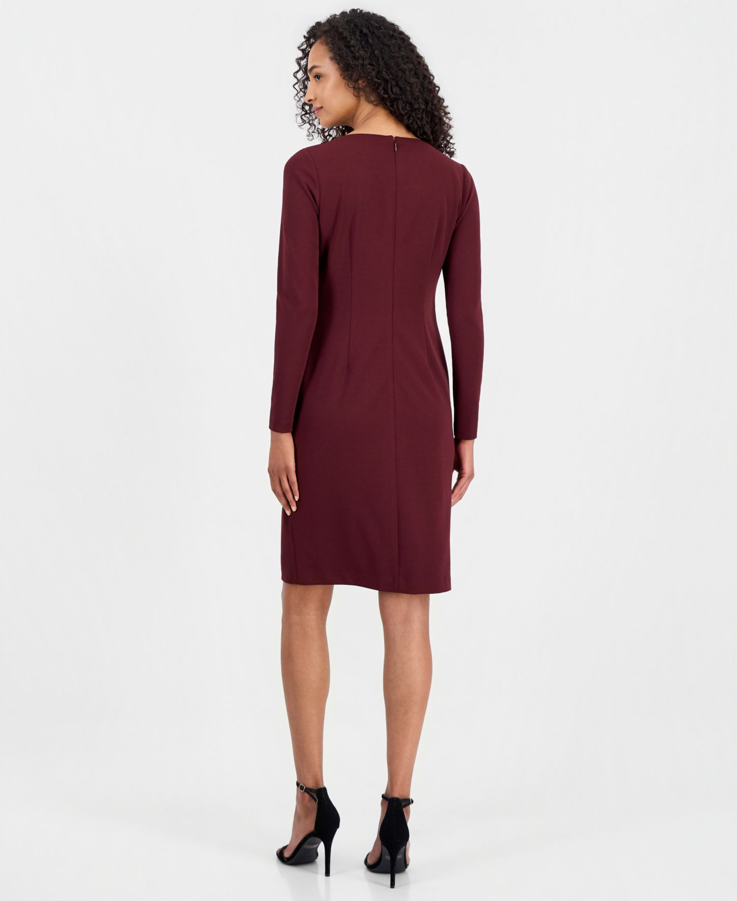 Petite Scoop-Neck Scuba Crepe Sheath Dress