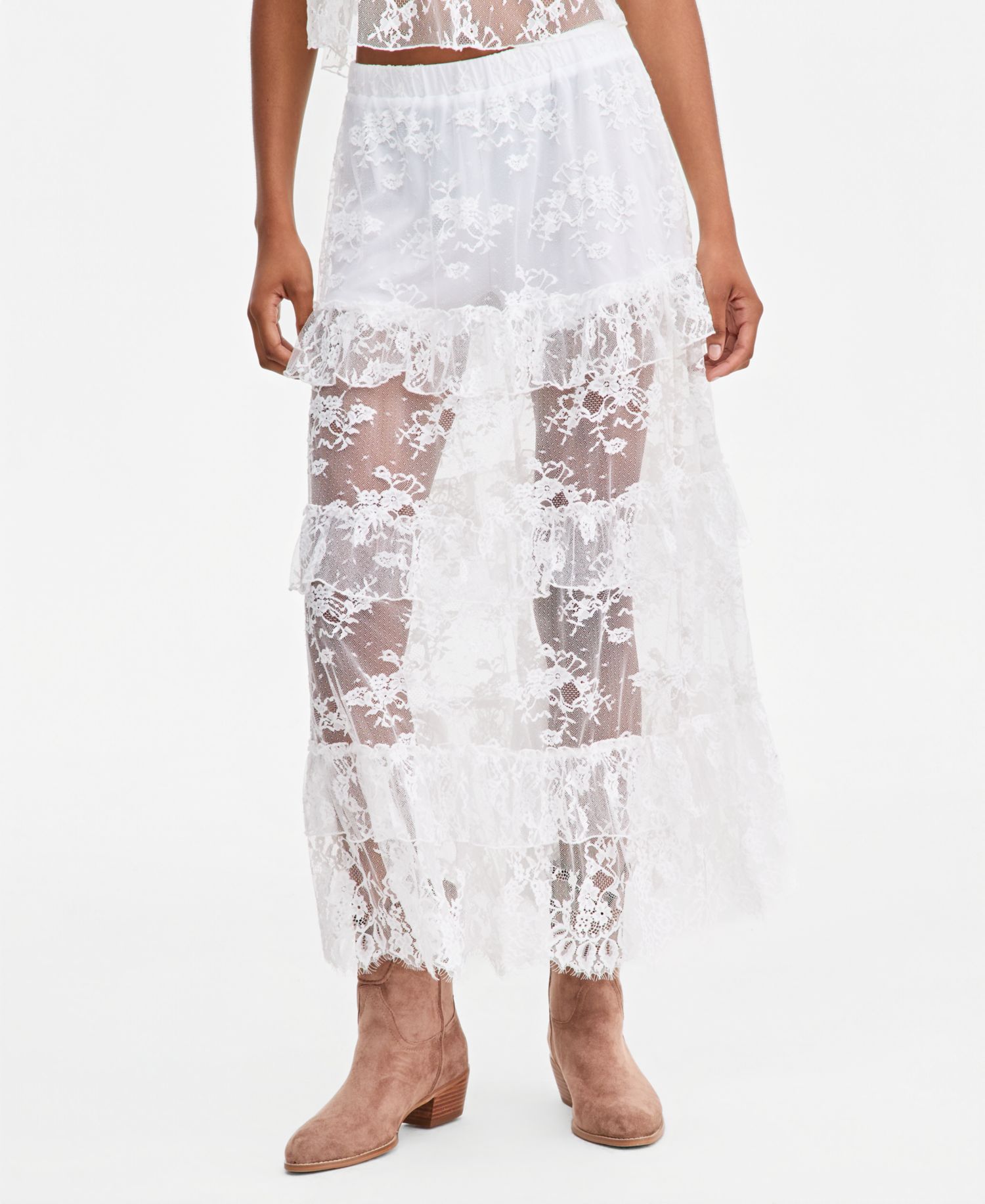 Women's Lace Tiered Maxi Skirt
