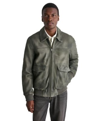 Men's Leather Bomber Jacket