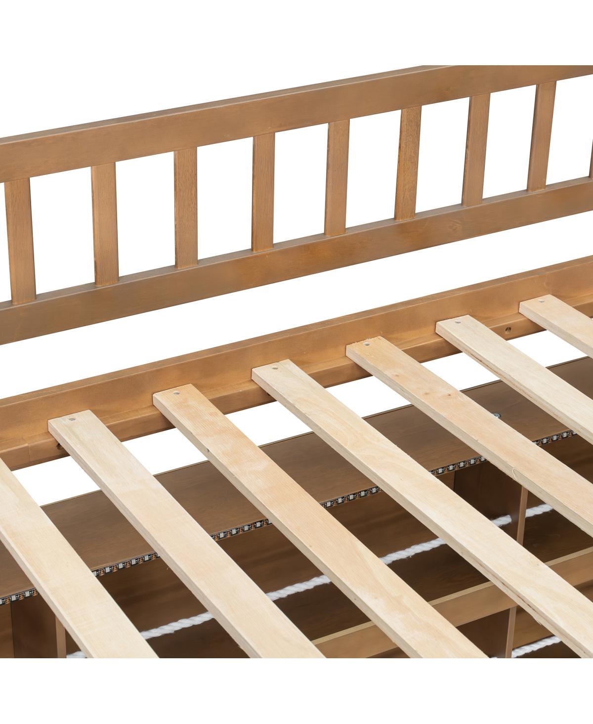 Streamdale Furniture Full over Full Bunk Bed with Shelving, Led Lights, and Pegboard