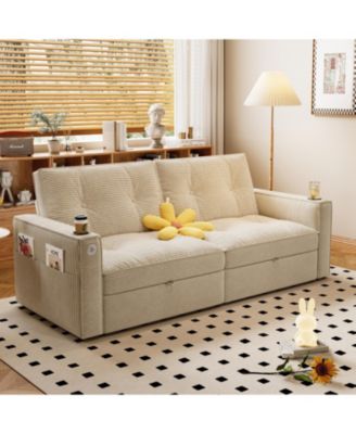 2-in-1 Multi-Functional Sofa Bed,Made of Modern Corduroy Fabric,Suitable for Living Rooms,Bedrooms,Apartments and Small spaces