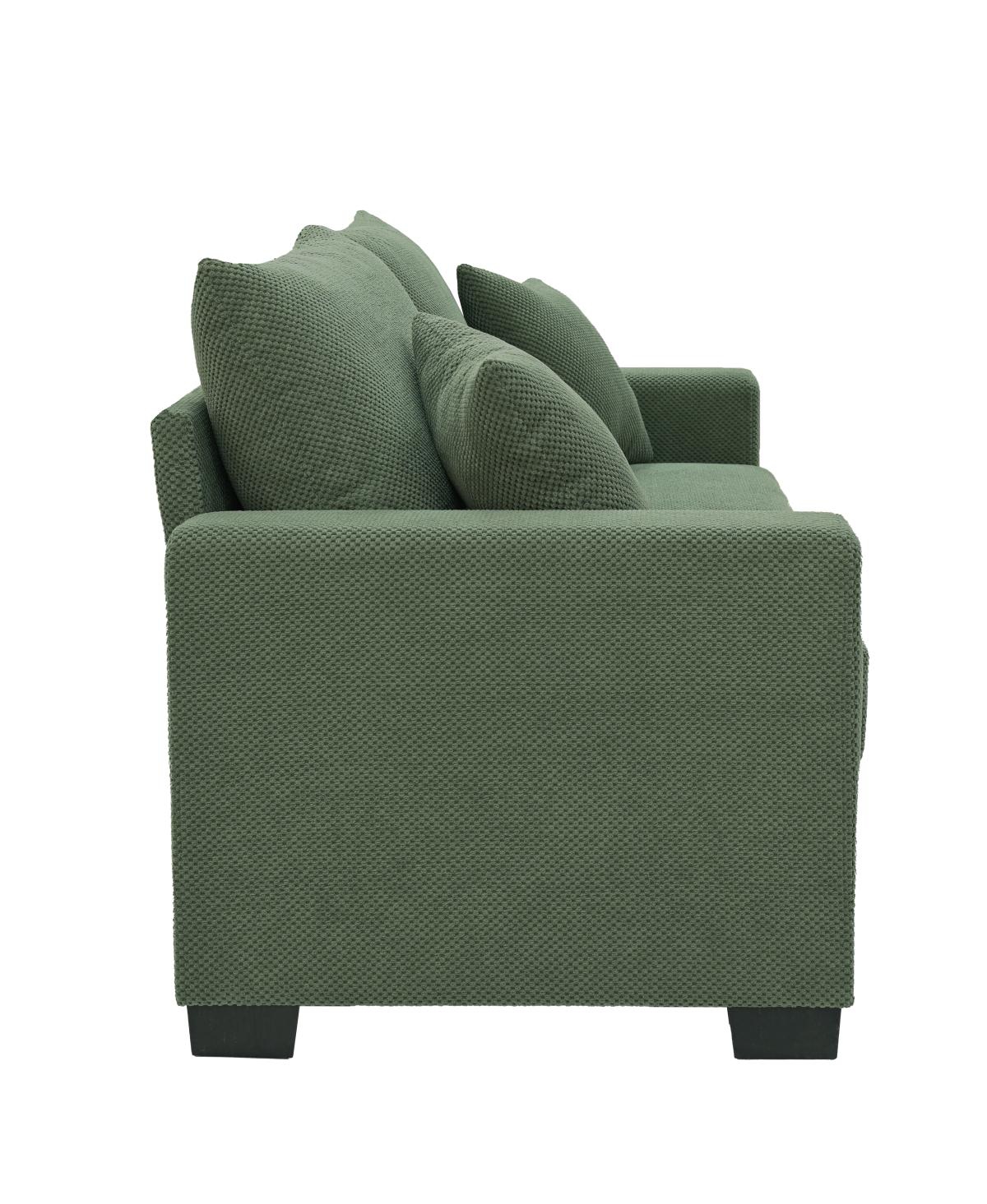 Streamdale Furniture 69-inch Two-Seater Textured Fabric Sofa with 2 Throw Pillows