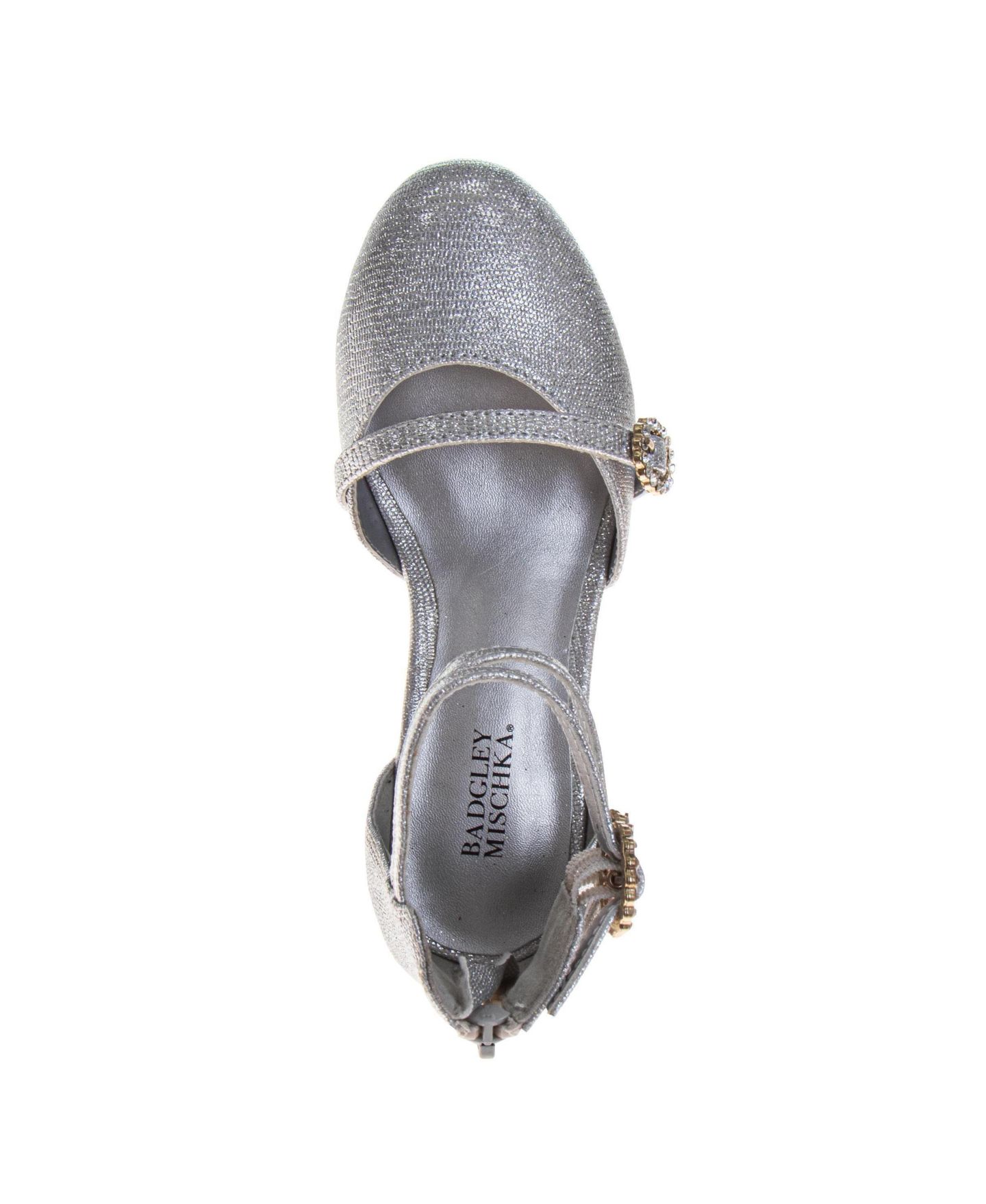 Туфли Badgley Mischka Dress Shoes 1 - 13 Elegant Sparkle Formal Occasion Fashion Forward Comfort Fit для девочек, цвет: Серебряный — фото 5