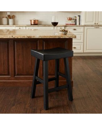 25" Solid Wood Backless Counter Height Bar Chair