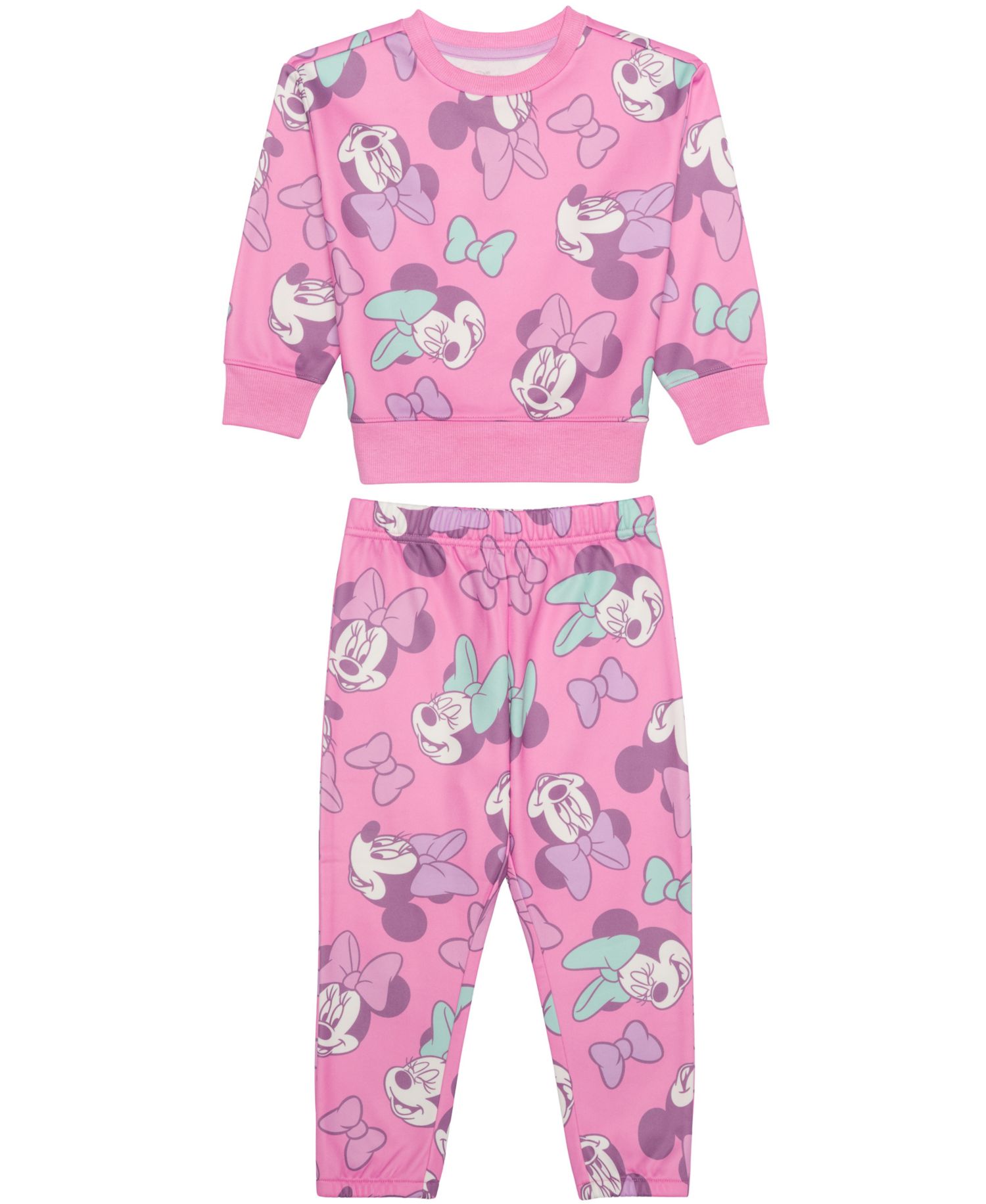 Toddler Girls' 12M-5T Minnie Mouse Print Sweatshirt and Joggers, 2-Piece Set