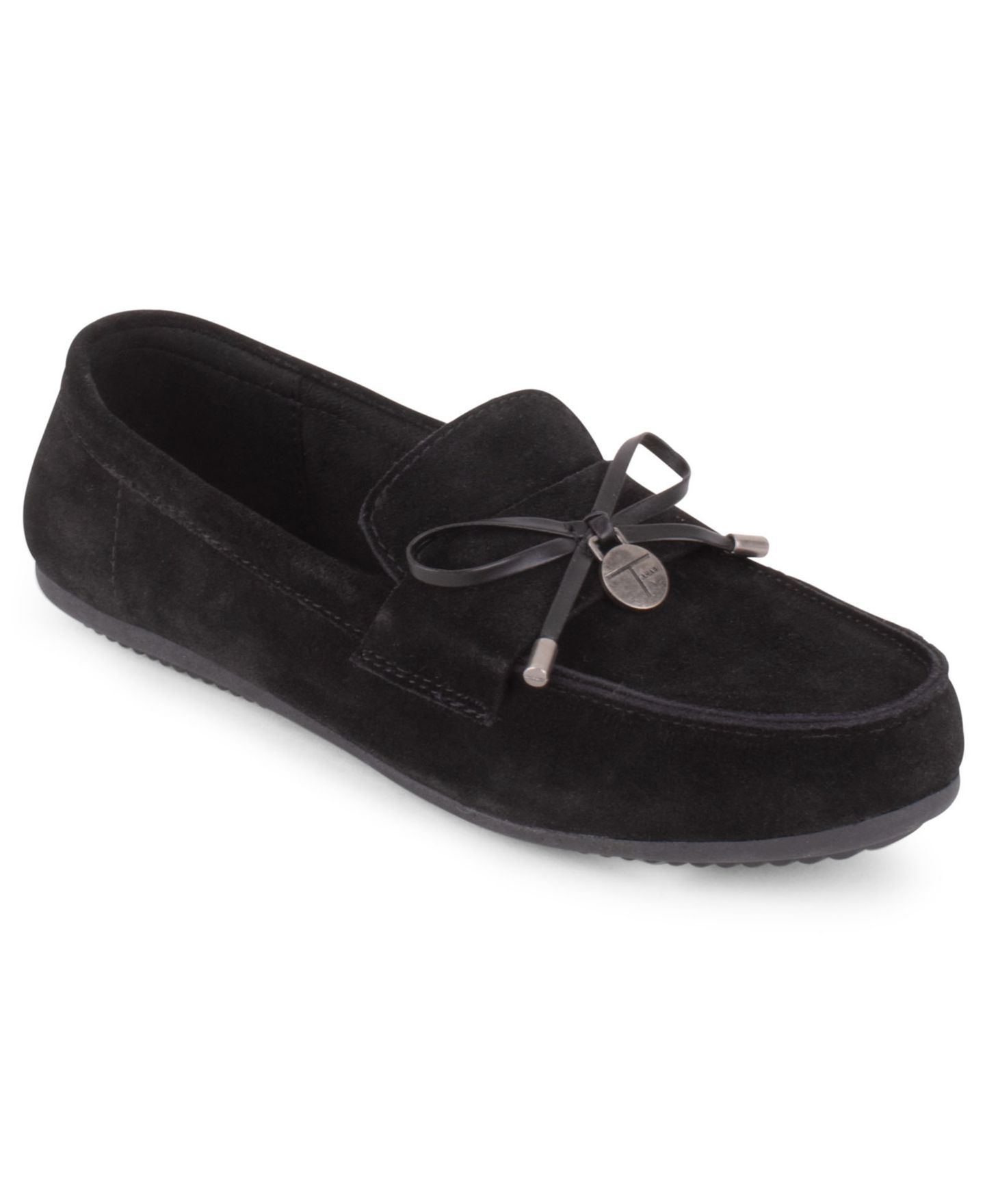 Женские туфли Tahari Bergdorf Suede Slip-On, цвет: Чёрный — фото 1